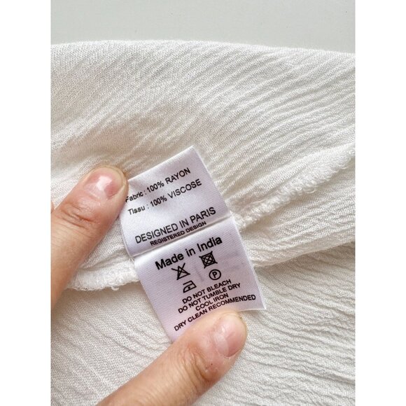 MISS JUNE White Sequin Embroidered Pink Tasseled Mini Caftan Cover Up, One Size - Picture 10 of 11